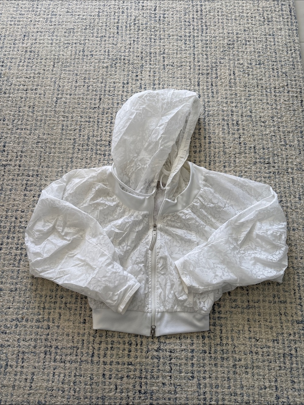 Adidas Stella McCartney White Cropped Windbreaker Jacket